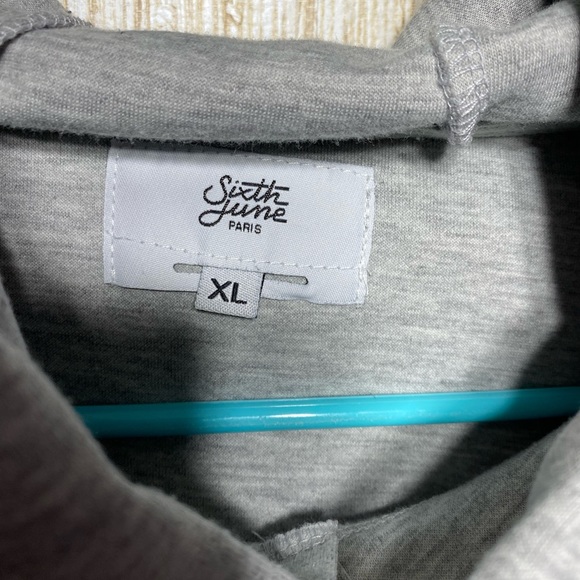 Sixth June CREW LOVE hoodie – Heather Grey XL tote 5 - Picture 7 of 14